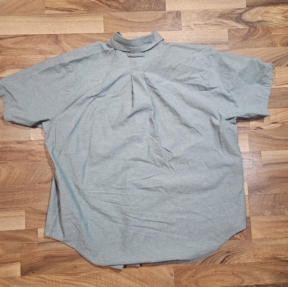 Orvis Men’s XL Short Sleeve Button Front Shirt Green 100% Cotton Made In Usa - Picture 6 of 6